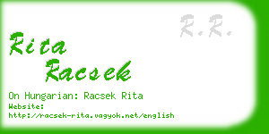 rita racsek business card